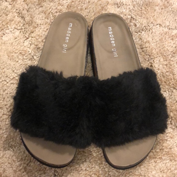 Madden Girl Shoes - Madden Girl Fuzzy Slip Ons